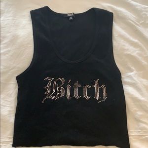 Rhinestone Cropped Tank